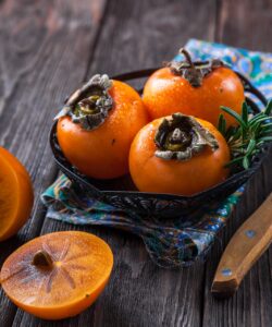 persimmon, fruits, orange